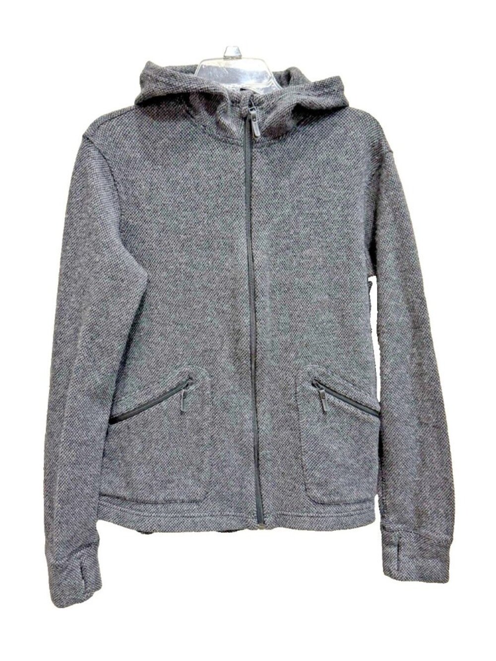 Smartwool Heritage Trail Recycle Wool Blend Full Zip Hooded Jacket Gray L Womens
